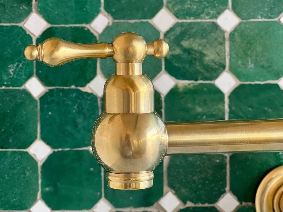 Brass Pot Filler Deck Mount Kitchen Faucet