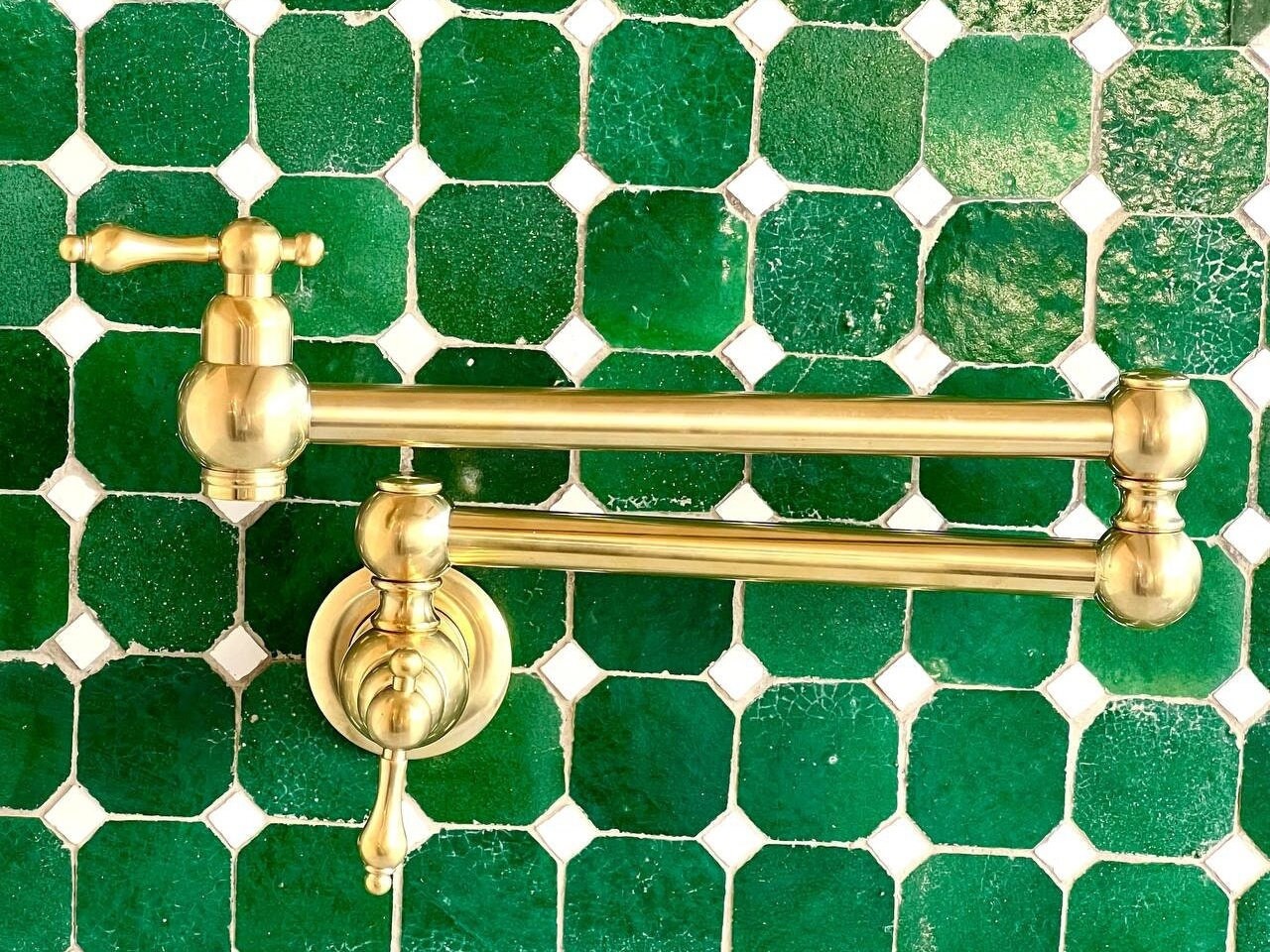 Brass Pot Filler Deck Mount Kitchen Faucet