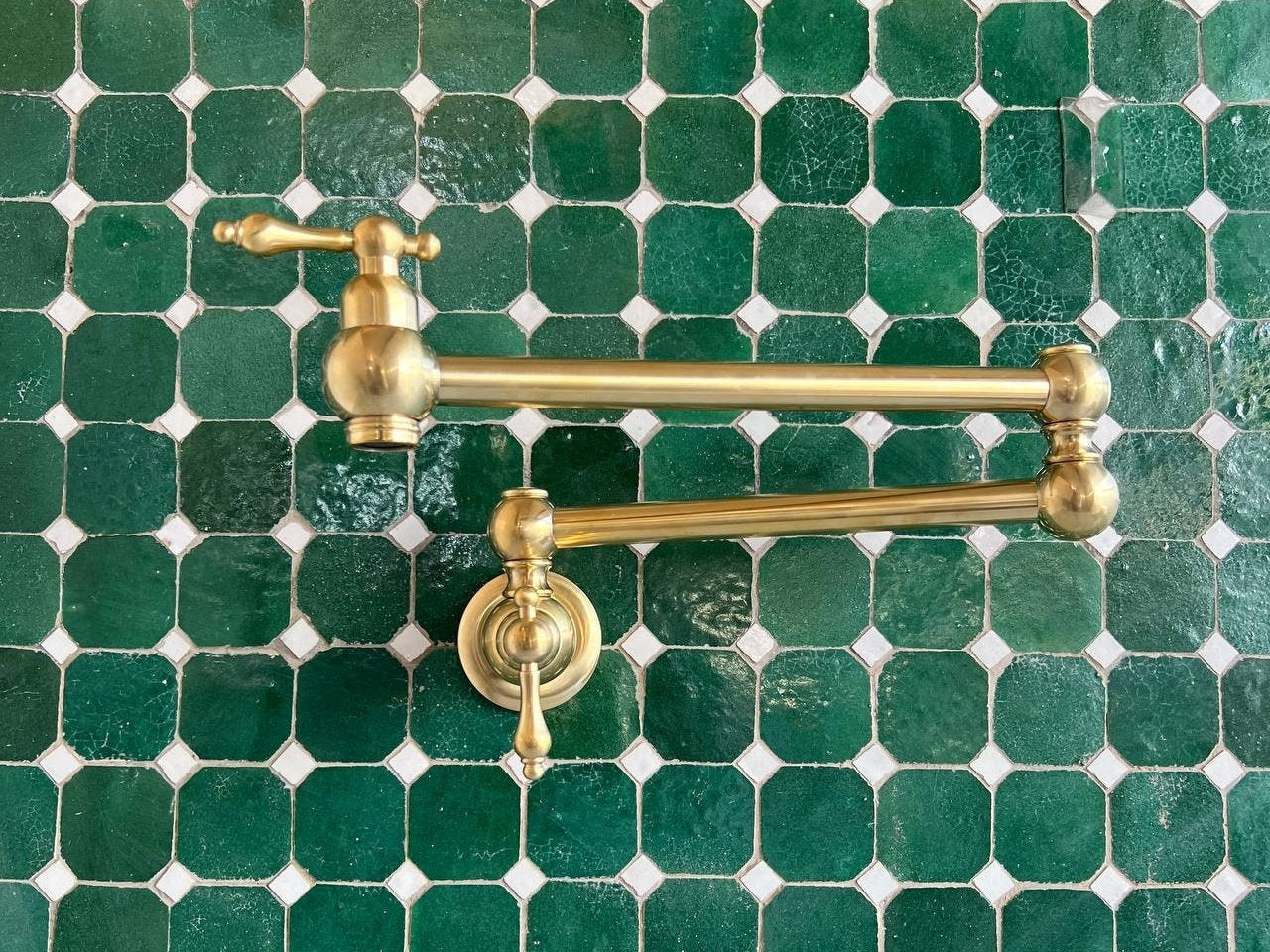 Brass Pot Filler Deck Mount Kitchen Faucet