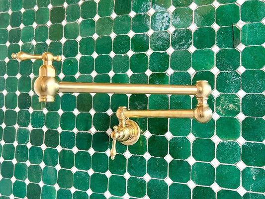 Brass Pot Filler Deck Mount Kitchen Faucet