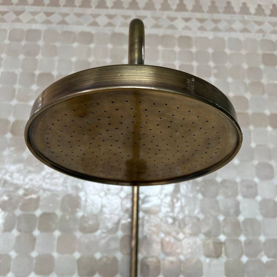 Antique Bronze Shower System – High Pressure Round Head in Solid Brass